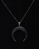 Frayle Black Crescent Moon Necklace