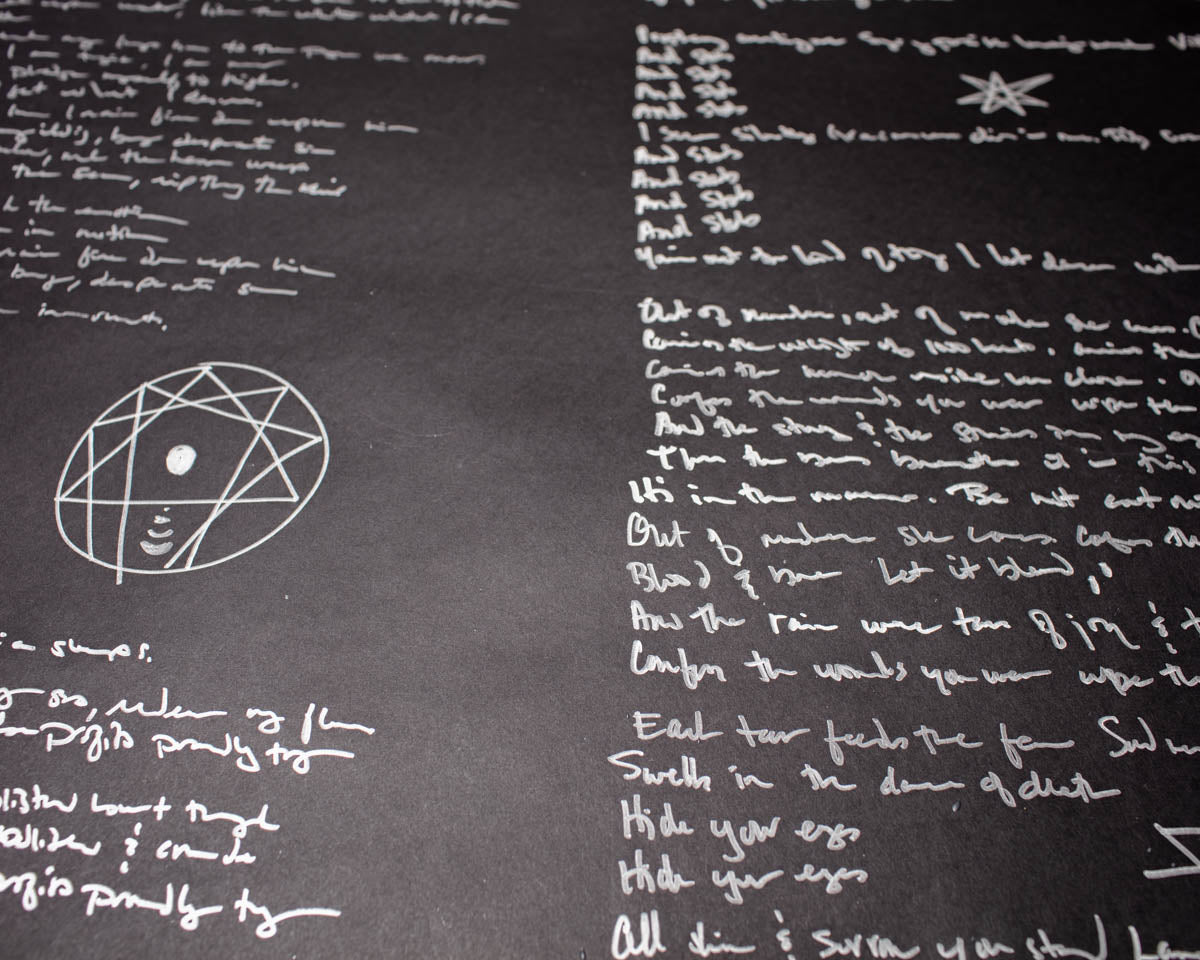**SOLD OUT**"All the Things I Was" video handwritten sheet (41.5" x 63")