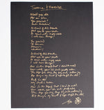 Handwritten Lyric Sheet (Skin & Sorrow LP)