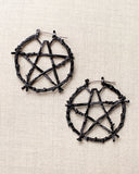 Frayle Black Pentacle Earrings