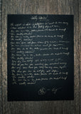 Handwritten Lyric Sheet (Heretics & Lullabies LP)