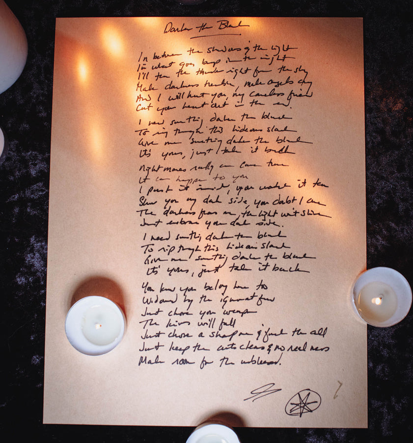 Handwritten Lyric Sheet (Skin & Sorrow LP)