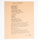 Handwritten Lyric Sheet (1692 LP)