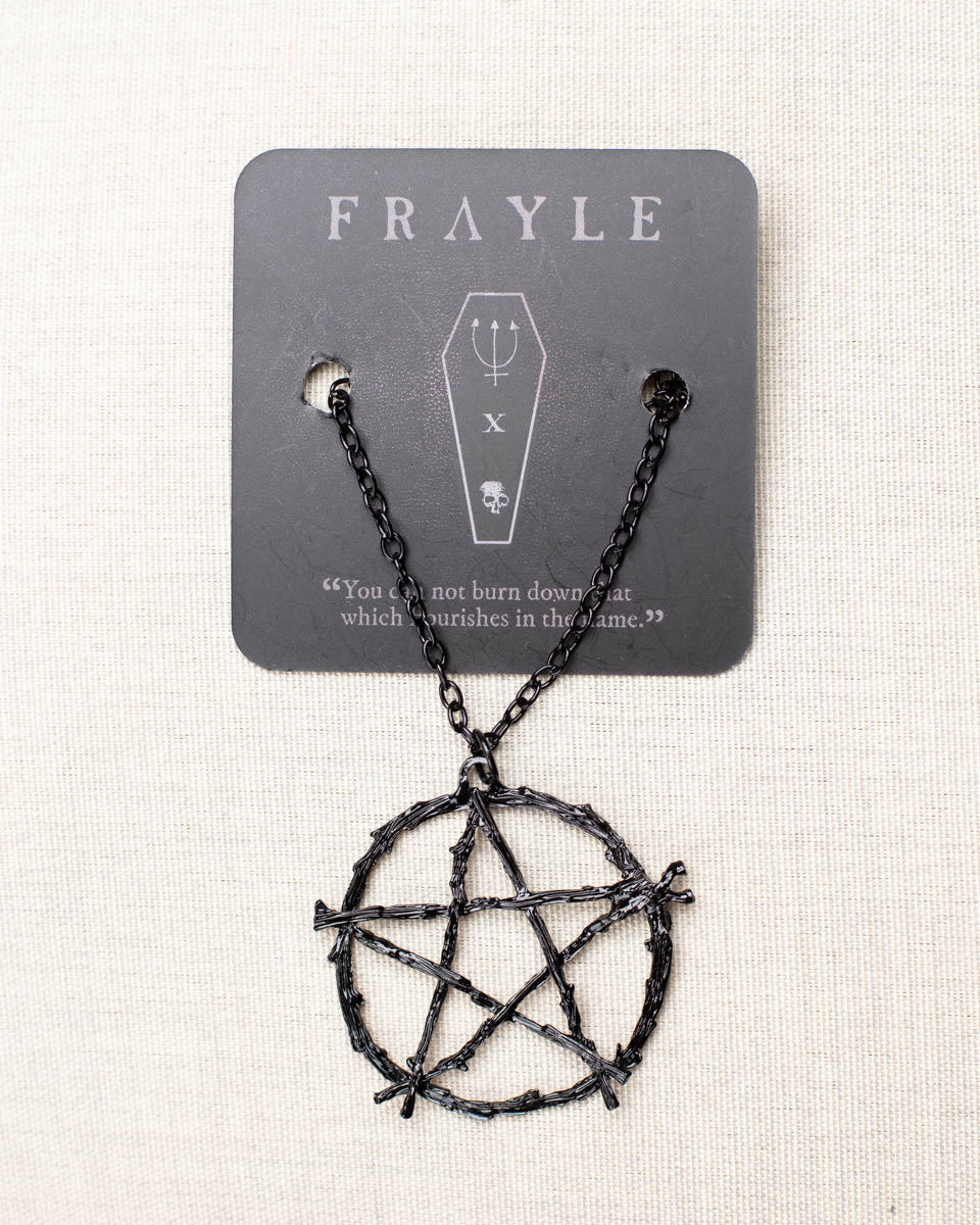 Frayle Black Pentacle Necklace