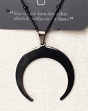 Frayle Black Crescent Moon Necklace