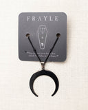 Frayle Black Crescent Moon Necklace